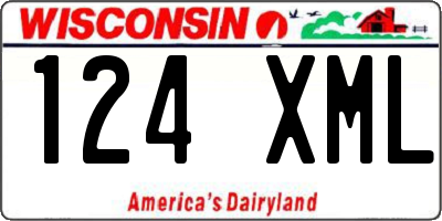 WI license plate 124XML