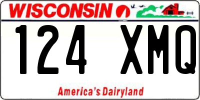 WI license plate 124XMQ