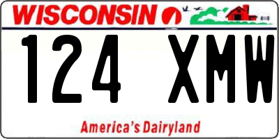 WI license plate 124XMW