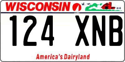 WI license plate 124XNB