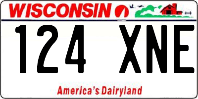 WI license plate 124XNE