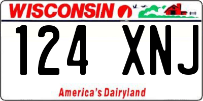 WI license plate 124XNJ
