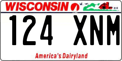 WI license plate 124XNM