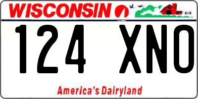 WI license plate 124XNO