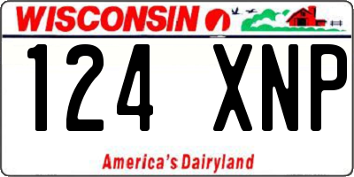 WI license plate 124XNP