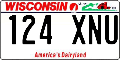 WI license plate 124XNU