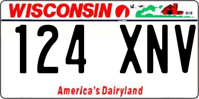 WI license plate 124XNV