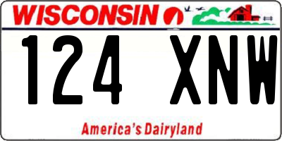 WI license plate 124XNW