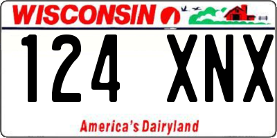WI license plate 124XNX