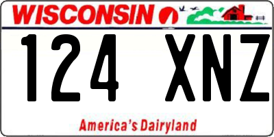 WI license plate 124XNZ