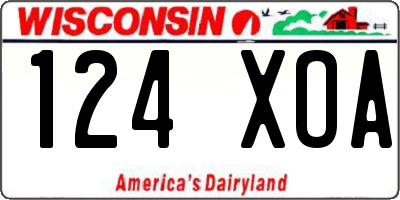 WI license plate 124XOA