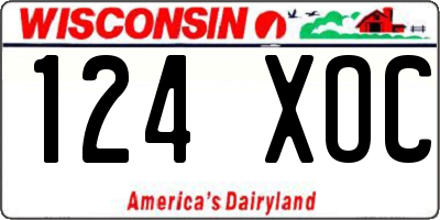 WI license plate 124XOC