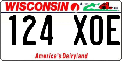WI license plate 124XOE