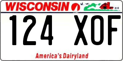 WI license plate 124XOF