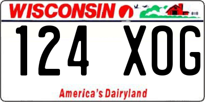 WI license plate 124XOG