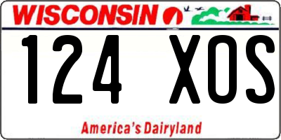 WI license plate 124XOS