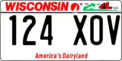 WI license plate 124XOV