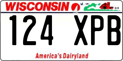 WI license plate 124XPB
