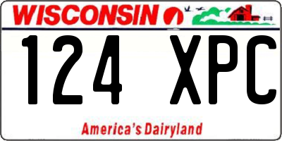 WI license plate 124XPC