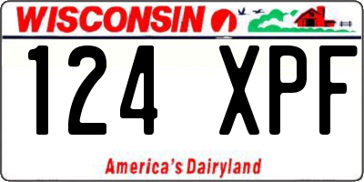 WI license plate 124XPF