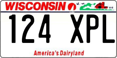 WI license plate 124XPL