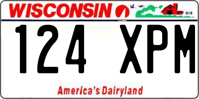 WI license plate 124XPM