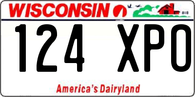WI license plate 124XPO