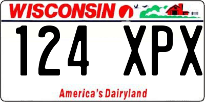 WI license plate 124XPX