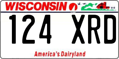 WI license plate 124XRD