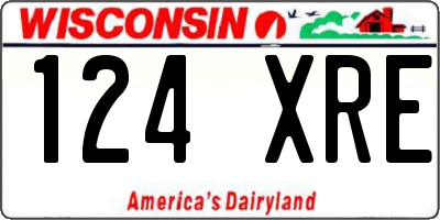 WI license plate 124XRE