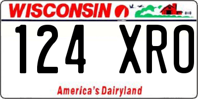 WI license plate 124XRO