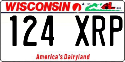 WI license plate 124XRP