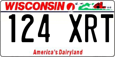 WI license plate 124XRT