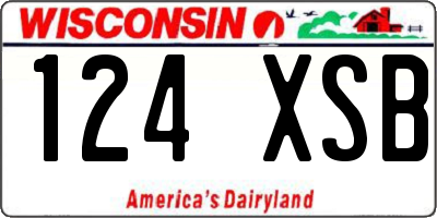 WI license plate 124XSB