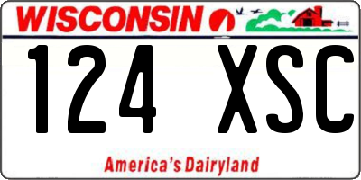 WI license plate 124XSC