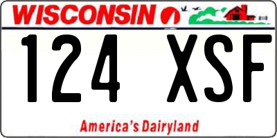 WI license plate 124XSF