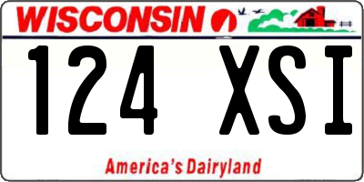 WI license plate 124XSI