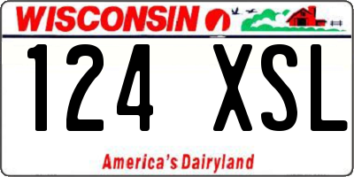 WI license plate 124XSL
