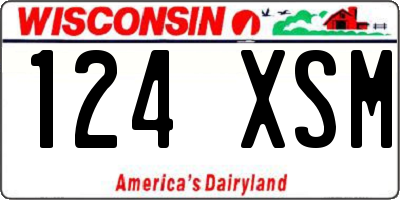 WI license plate 124XSM