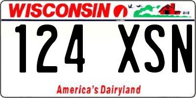 WI license plate 124XSN