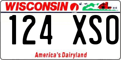 WI license plate 124XSO