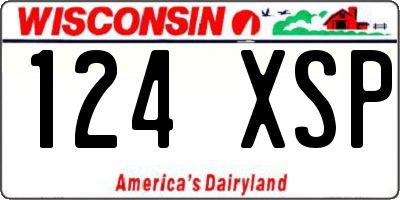 WI license plate 124XSP