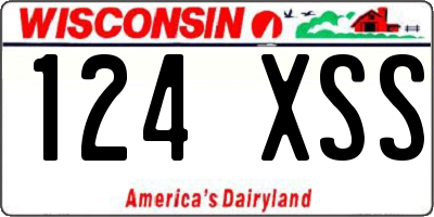 WI license plate 124XSS