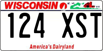 WI license plate 124XST