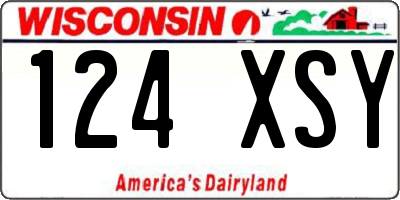 WI license plate 124XSY
