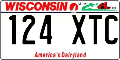 WI license plate 124XTC