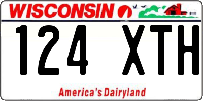 WI license plate 124XTH