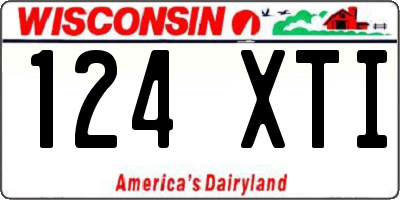 WI license plate 124XTI