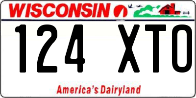 WI license plate 124XTO