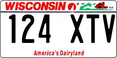 WI license plate 124XTV